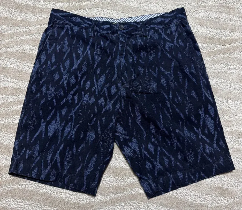 Banana Republic Summer Weight Mason Short Blue Tribal Shorts Size 30x9